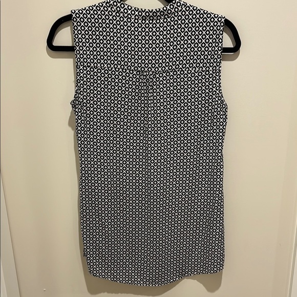Nicole Miller Original classic black-and-white sleeveless blouse S - Picture 3 of 3